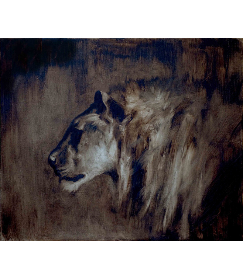 Peinture à huile - Lion de Igor LY