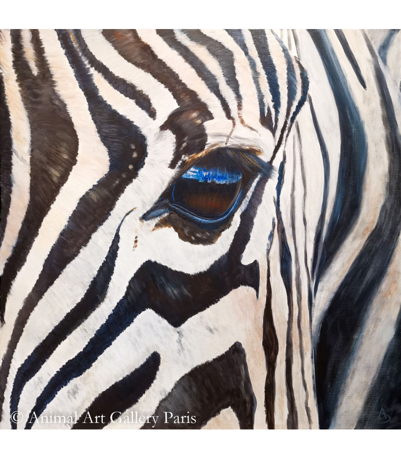Peinture Huile sur lin Oeil de zebre Dussaux 1